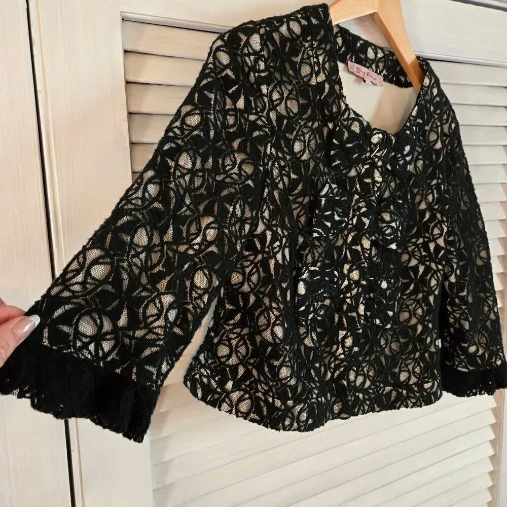 Young Essence Lace Crop Bow Jacket / Blazer S